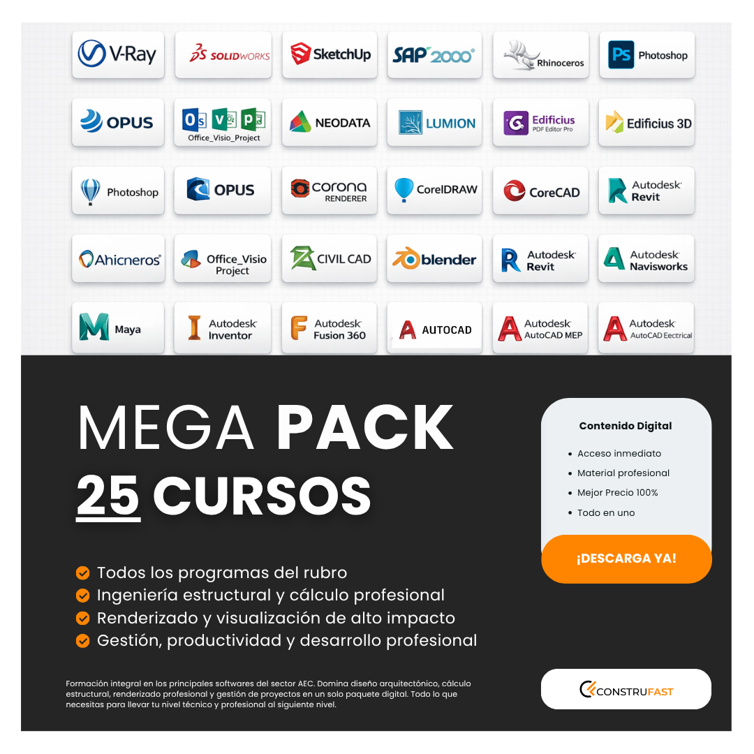 Mega Pack Profesional | 25 Cursos de Arquitectura e Ingeniería